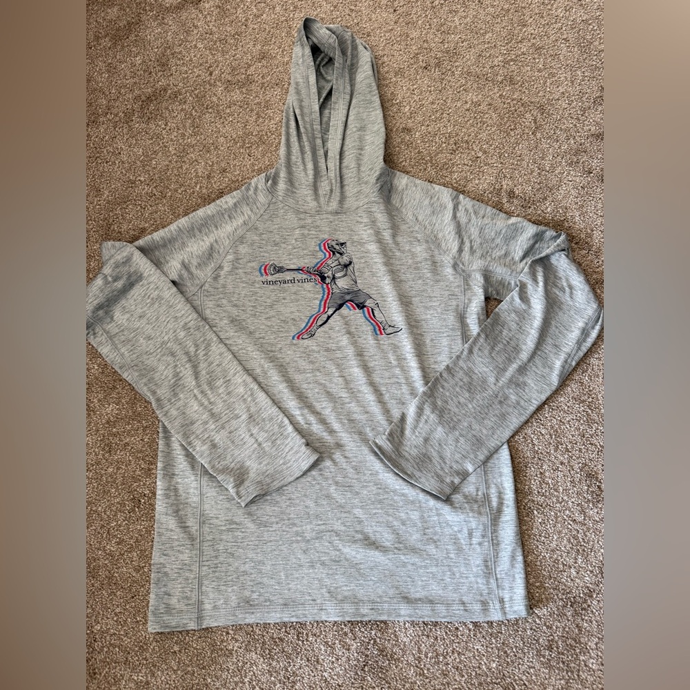 Vineyard Vines Light Gray Lacrosse Performance Hoodie